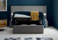 Palermo Grey Velvet Upholstered Ottoman Storage King Size Bed Frame Only