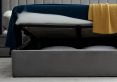 Palermo Grey Velvet Upholstered Ottoman Storage King Size Bed Frame Only