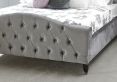 Annabel Upholstered Sleigh Bed - Silver