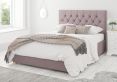 York Ottoman Plush Velvet Blush Compact Double Bed Frame Only