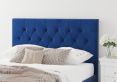 York Ottoman Plush Velvet Navy Compact Double Bed Frame Only