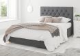 York Ottoman Plush Velvet Steel King Size Bed Frame Only