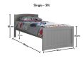 Portland Grey Solo Bed Frame Only