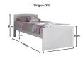 Portland White Solo Bed Frame Only