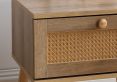 Frances Rattan Oak Finish 1 Drawer Bedside