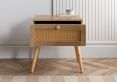 Frances Rattan Oak Finish 1 Drawer Bedside
