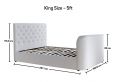 Rhea Upholstered TV Bed Natural Velvet - King Size Bed Frame Only