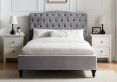 Lilly Upholstered Light Grey Bed Frame Only