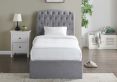 Lilly Upholstered Light Grey Ottoman Double Bed Frame Only