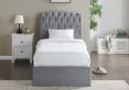 Lilly Upholstered Light Grey Ottoman Single Bed Frame Only