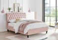 Lilly Upholstered Pink Double Bed Frame Only