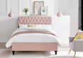 Lilly Upholstered Pink King Size Bed Frame Only