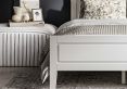 Hunstanton Chalk Striped Upholstered Pouffe Stool