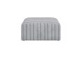 Hunstanton Grey Striped Upholstered Pouffe Stool