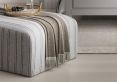 Hunstanton Grey Striped Upholstered Pouffe Stool