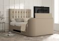 Dorchester Upholstered Arran Natural Ottoman TV Bed - Double Bed Frame Only