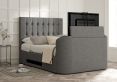 Dorchester Upholstered Arran Pebble Ottoman TV Bed - King Size Bed Frame Only