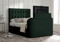 Dorchester Upholstered Hugo Bottle Green Ottoman TV Bed - King Size Bed Frame Only