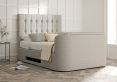 Dorchester Upholstered Linea Fog Ottoman TV Bed - Double Bed Frame Only