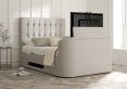 Dorchester Upholstered Linea Fog Ottoman TV Bed - King Size Bed Frame Only