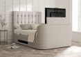 Dorchester Upholstered Linea Fog Ottoman TV Bed - Double Bed Frame Only