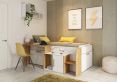 Sacha White Mid Sleeper Bed Frame