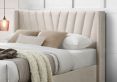 Salerno Beige Winged Ottoman Upholstered Double Bed Frame