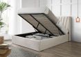 Salerno Beige Winged Ottoman Upholstered Double Bed Frame