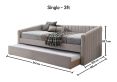 Sanderson Natural Oat Upholstered Day Bed Including Underbed