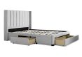 Savannah Grey Mist Upholstered King Size Drawer Bed Frame Only