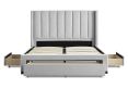 Savannah Grey Mist Upholstered King Size Drawer Bed Frame Only