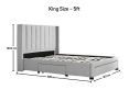 Savannah Grey Mist Upholstered King Size Drawer Bed Frame Only