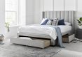 Savannah Grey Mist Upholstered Double Drawer Bed Frame Only