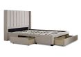 Savannah Natural Oat Upholstered King Size Drawer Bed Frame Only