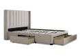 Savannah Natural Oat Upholstered Double Drawer Bed Frame Only