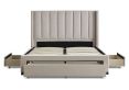 Savannah Natural Oat Upholstered King Size Drawer Bed Frame Only