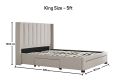 Savannah Natural Oat Upholstered King Size Drawer Bed Frame Only