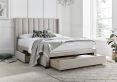 Savannah Natural Oat Upholstered Double Drawer Bed Frame Only