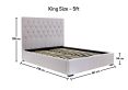 Savoy Stone Upholstered Ottoman Storage King Size Bed Frame Only
