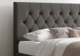 Naples Ottoman Charcoal Saxon Twill Compact Double Bed Frame Only