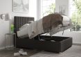 Levisham Ottoman Charcoal Saxon Twill Compact Double Bed Frame Only