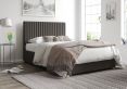 Levisham Ottoman Charcoal Saxon Twill Compact Double Bed Frame Only