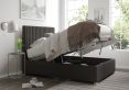 Levisham Ottoman Charcoal Saxon Twill Linen Double Bed Frame Only