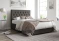 York Ottoman Charcoal Saxon Twill Bed Frame Only