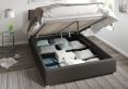 Naples Ottoman Charcoal Saxon Twill Compact Double Bed Frame Only