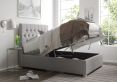 York Ottoman Grey Saxon Twill Super King Size Bed Frame Only