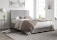 Levisham Ottoman Grey Saxon Twill Compact Double Bed Frame Only