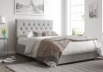 York Ottoman Grey Saxon Twill Double Bed Frame Only