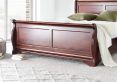 Toulouse Wooden Sleigh Bed - Mahogany Finish - King Size Bed Frame Only