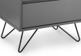 Sofia 2 Drawer Bedside Steel Grey With Black Feet